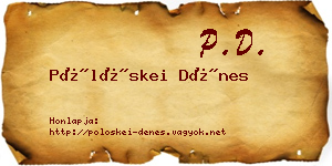 Pölöskei Dénes névjegykártya